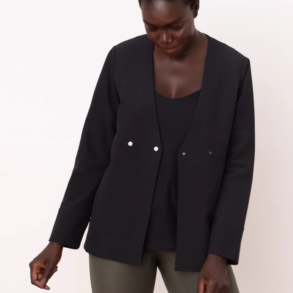 ADAY Double Snap Black Blazer Size M